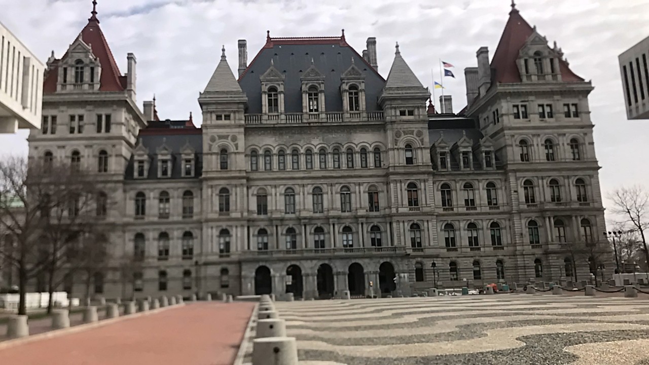 The New York State Capitol in Albany, April 23, 2022. State Medicaid oversight context; not a prison or an incarcerated enrollee. Photo: Nightmareman765, CC BY-SA 4.0.